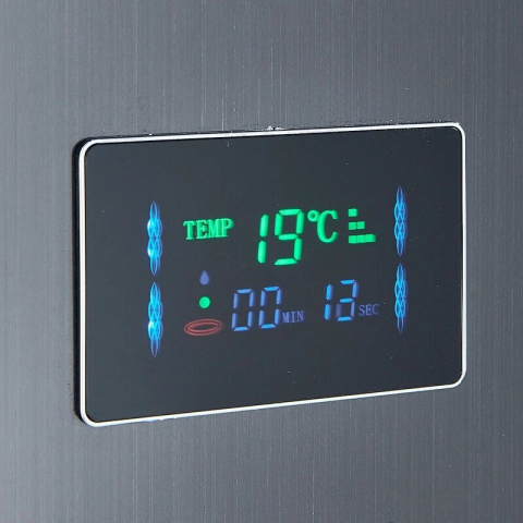 Panel de duș BisDesign® negru metalizat cu LED, display digital, funcție ploaie, cascadă și hidromasaj SPA [9]
