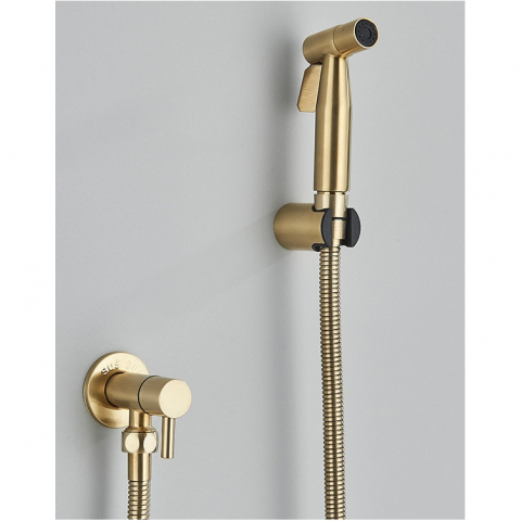 Duș igienic încastrabil auriu mat din inox SUS304 cu pipă pivotantă [1]