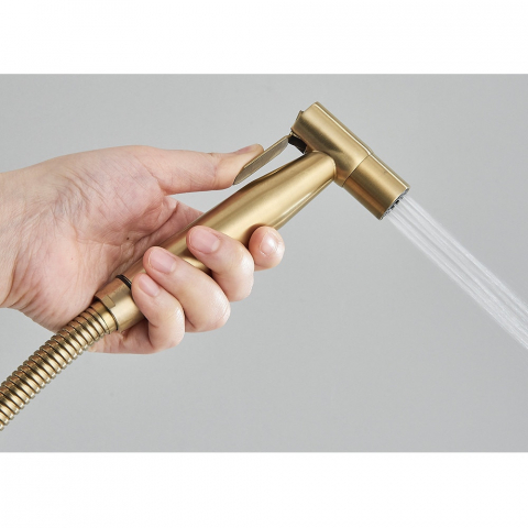 Duș igienic încastrabil auriu mat din inox SUS304 cu pipă pivotantă [3]