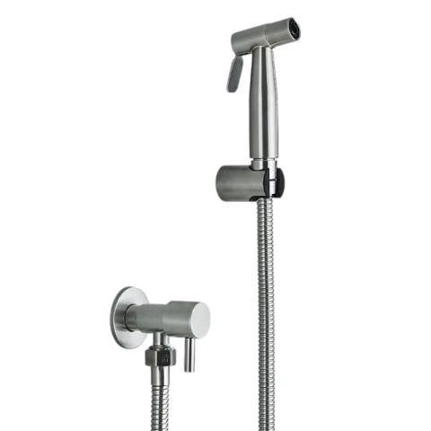 Duşuri igienice - Duș igienic incastrabil bideu/WC crom nichelat cu mixer apă caldă/rece