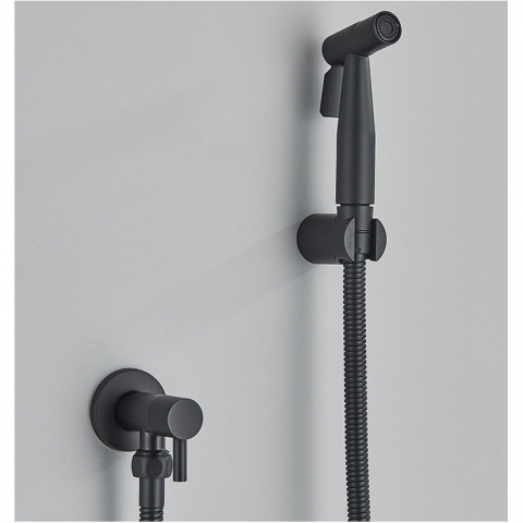 Duș igienic incastrabil negru mat din inox SUS304 cu pipă pivotantă [1]