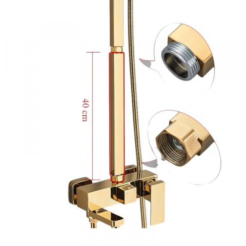Prelungire coloană de duș BisDesign 40 cm finisaj auriu mat [2]