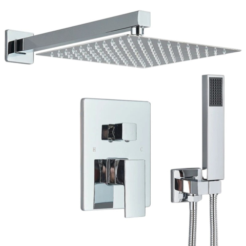 Coloane de Duș - Sistem dus incastrat crom lucios cu para ploaie 30 cm BisDesign