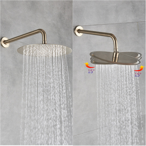 Baterie de duș și cadă auriu mat cu para Rainfall 30 cm și 2 funcții [3]