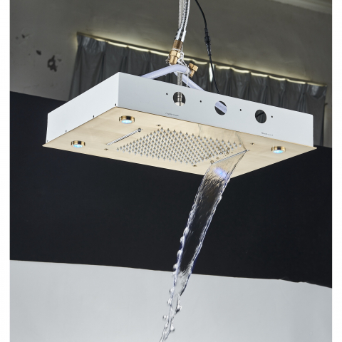 Sistem duș încastrabil auriu mat cu LED, termostat și funcție SPA [1]