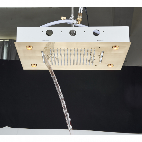 Sistem duș încastrabil auriu mat cu LED, termostat și funcție SPA [3]