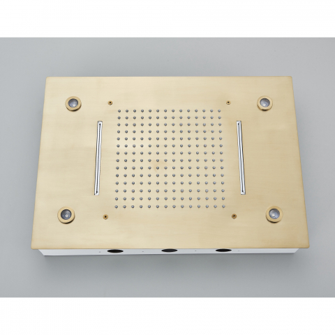 Sistem duș încastrabil auriu mat cu LED, termostat și funcție SPA [22]
