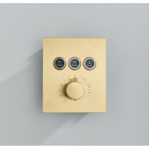 Sistem duș încastrabil auriu mat cu LED, termostat și funcție SPA [12]