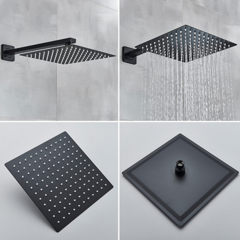 Sistem de duș încastrabil negru mat cu para ploaie 30 cm [2]