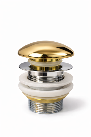 Accesorii - Ventil lavoar auriu lucios click clack ceramic 10 cm BisDesign