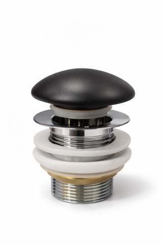 Accesorii - Ventil lavoar negru mat click clack ceramic 10 cm BisDesign