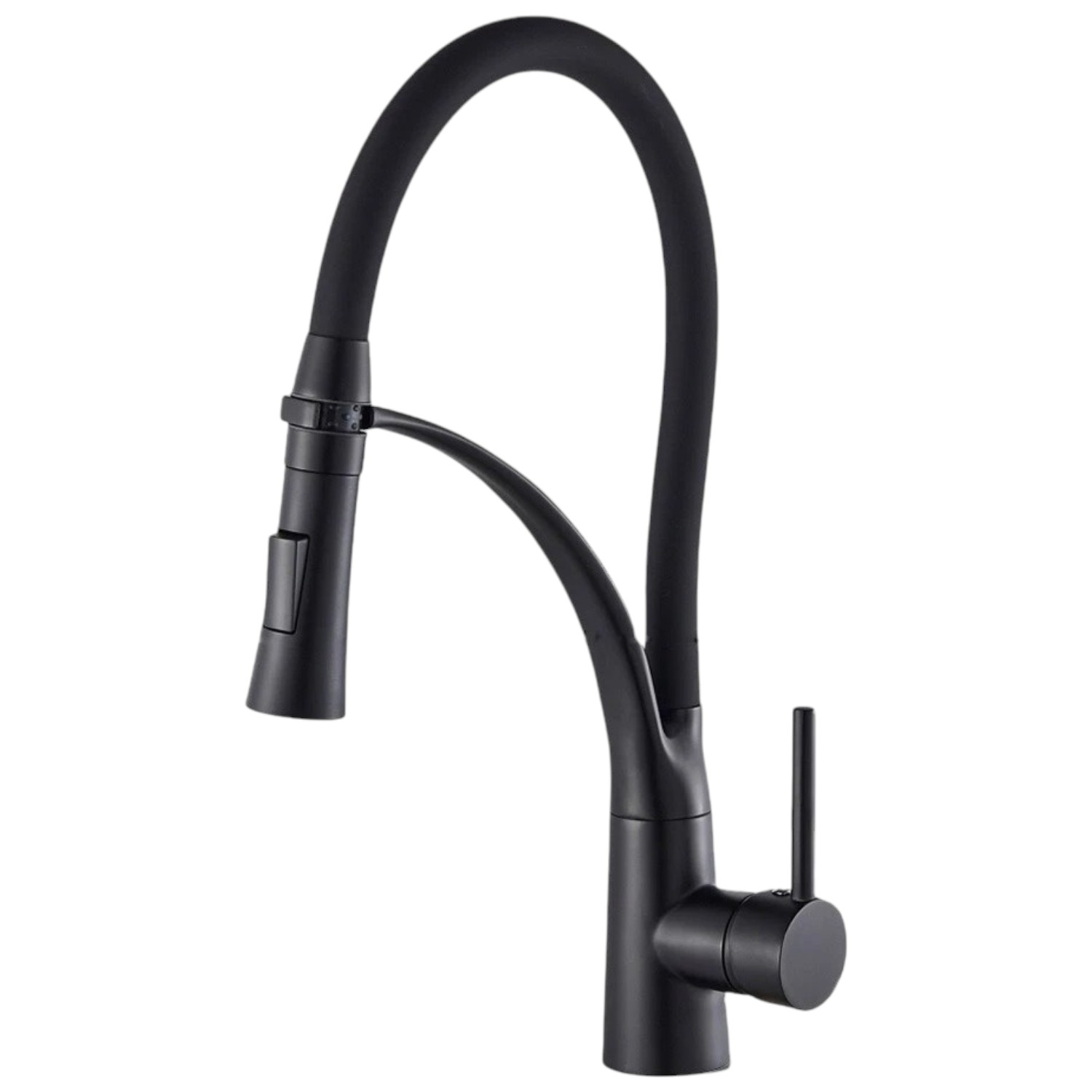 Baterie Chiuveta Bucatarie BisDesign , Dus Maleabil, 2 Functii de Curgere, Finisaj Negru Mat, Dimensiune 44 cm