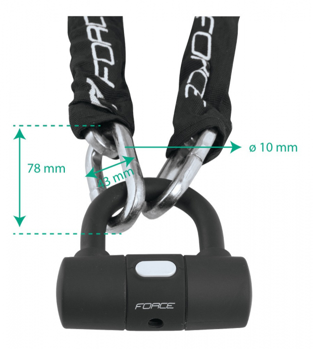 ANTIFURT CU ZALE FORCE 100CM/10MM NEGRU [2]