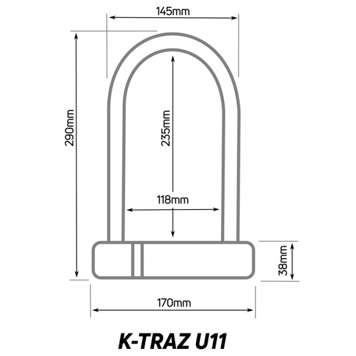 ANTIFURT U ZEFAL K-TRAZ U11 11MM BLACK ZEF4922A [2]