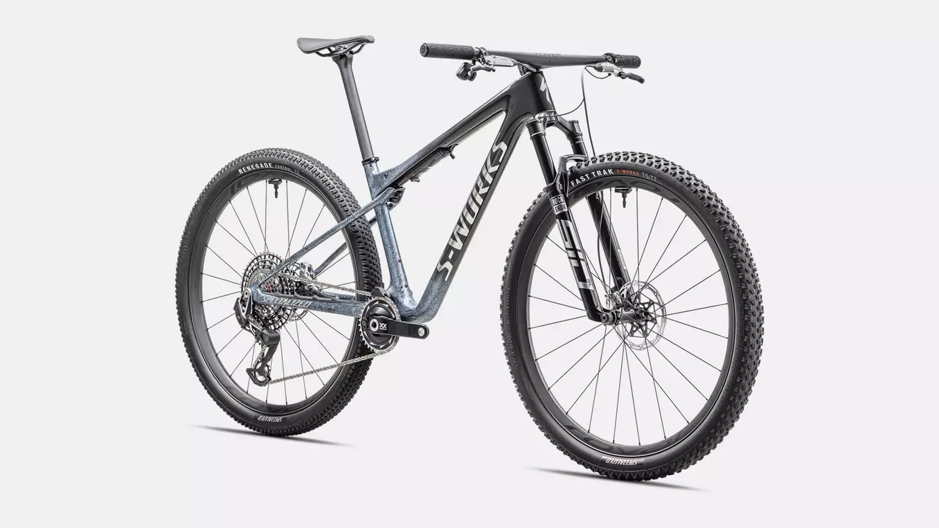 Bicicleta Specialized S-Works Epic World Cup Gloss Glacial Metallic Granite / Brushed Chrome [3]
