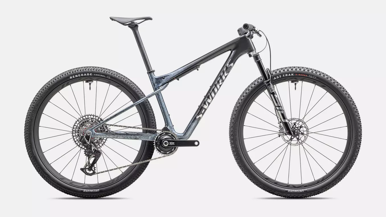 Bicicleta Specialized S-Works Epic World Cup Gloss Glacial Metallic Granite / Brushed Chrome [2]