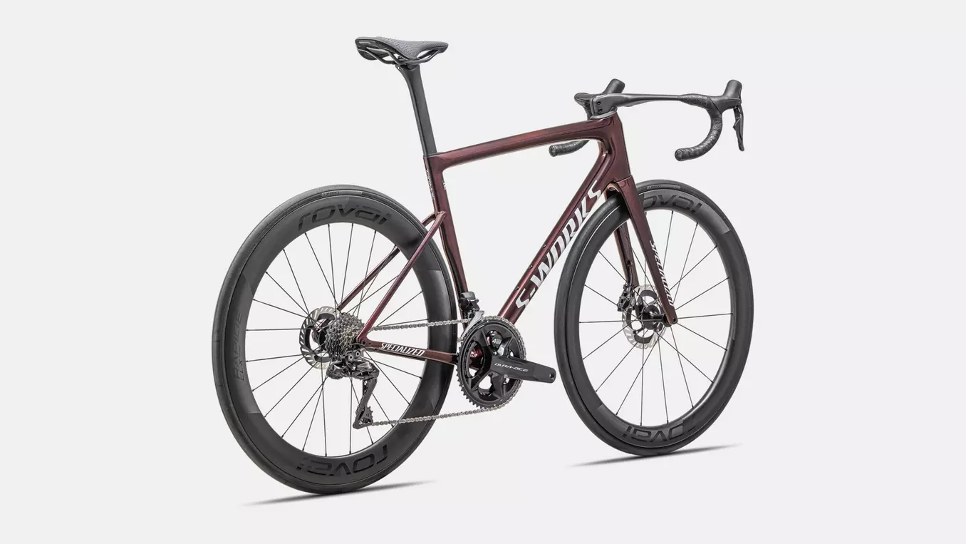 Bicicleta Specialized S-Works Tarmac SL8 Shimano Dura-Ace Di2 Gloss Solidity / Red to Black Pearl / Metallic White Silver [4]