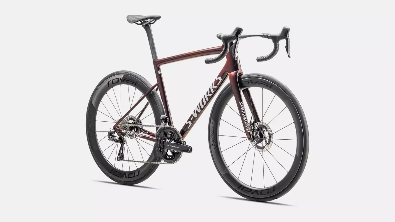 Bicicleta Specialized S-Works Tarmac SL8 Shimano Dura-Ace Di2 Gloss Solidity / Red to Black Pearl / Metallic White Silver [3]