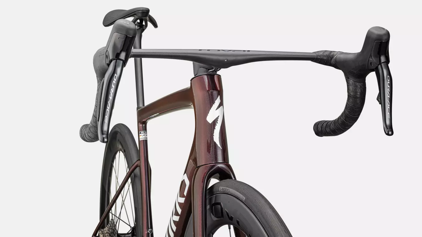 Bicicleta Specialized S-Works Tarmac SL8 Shimano Dura-Ace Di2 Gloss Solidity / Red to Black Pearl / Metallic White Silver [6]