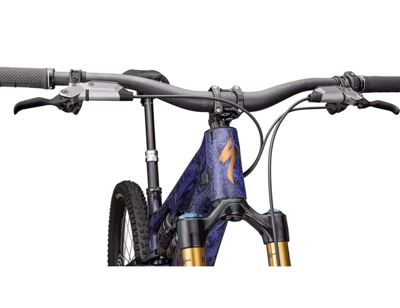 Bicicleta Specialized S-Works Turbo Levo SL 2025 Powdered Indigo Tint / Cool Grey Impasto / Midnight Shadow / Bronze [5]