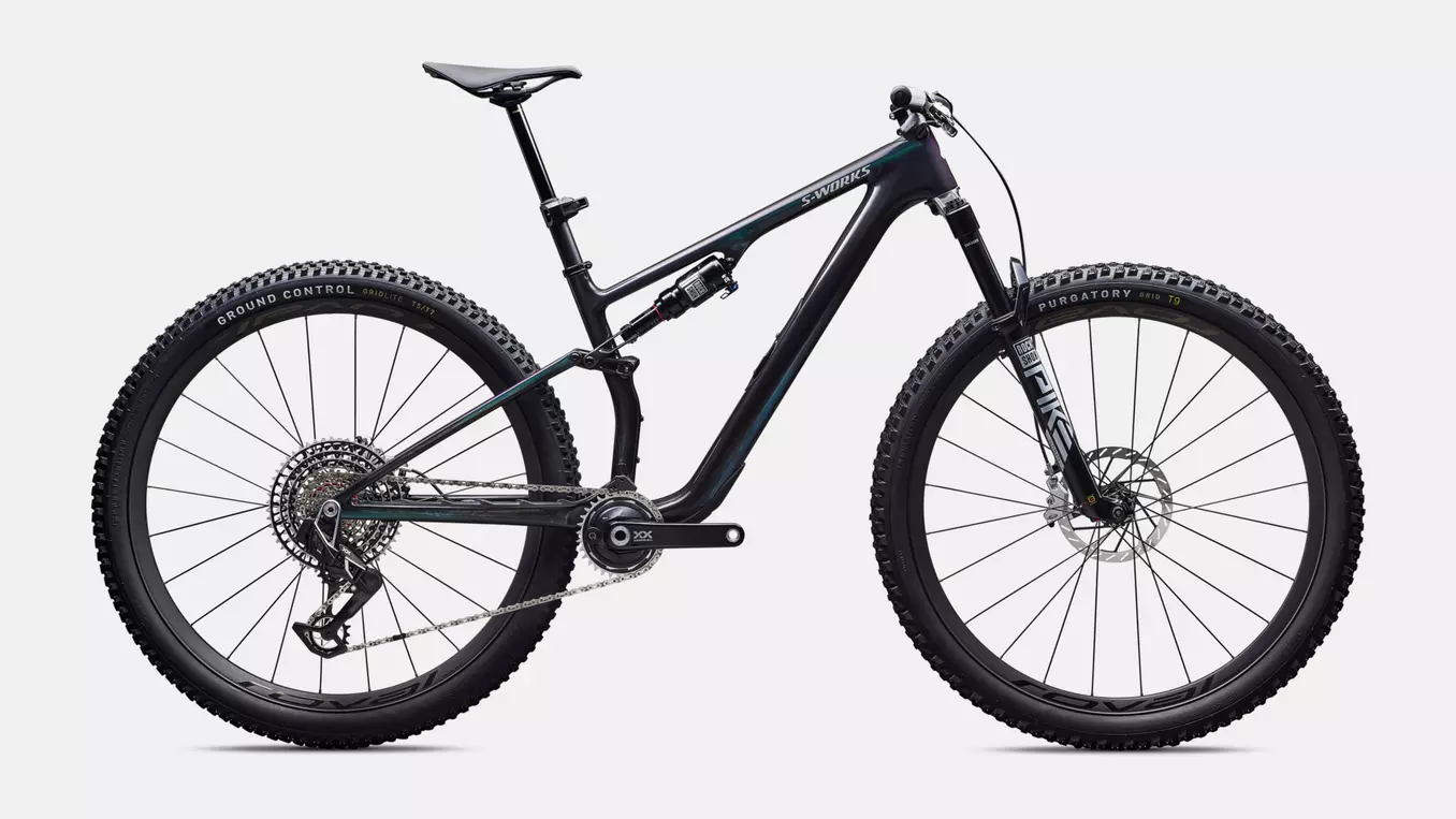 Bicicleta Specialized S-Works Epic 8 EVO AXS Gloss Carbon / Green to Purple Viavi Fade / Brushed Liquid Metal [2]