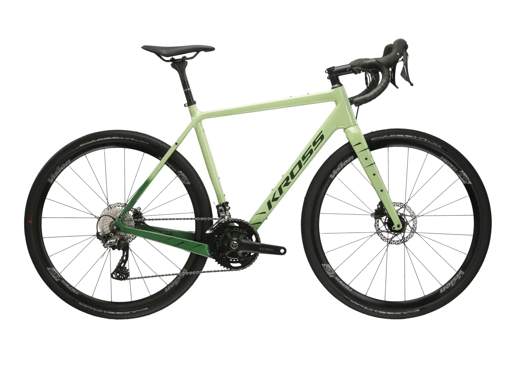 Șosea-gravel - BICICLETA KROSS ESKER 8.0 green / dark green / glossy