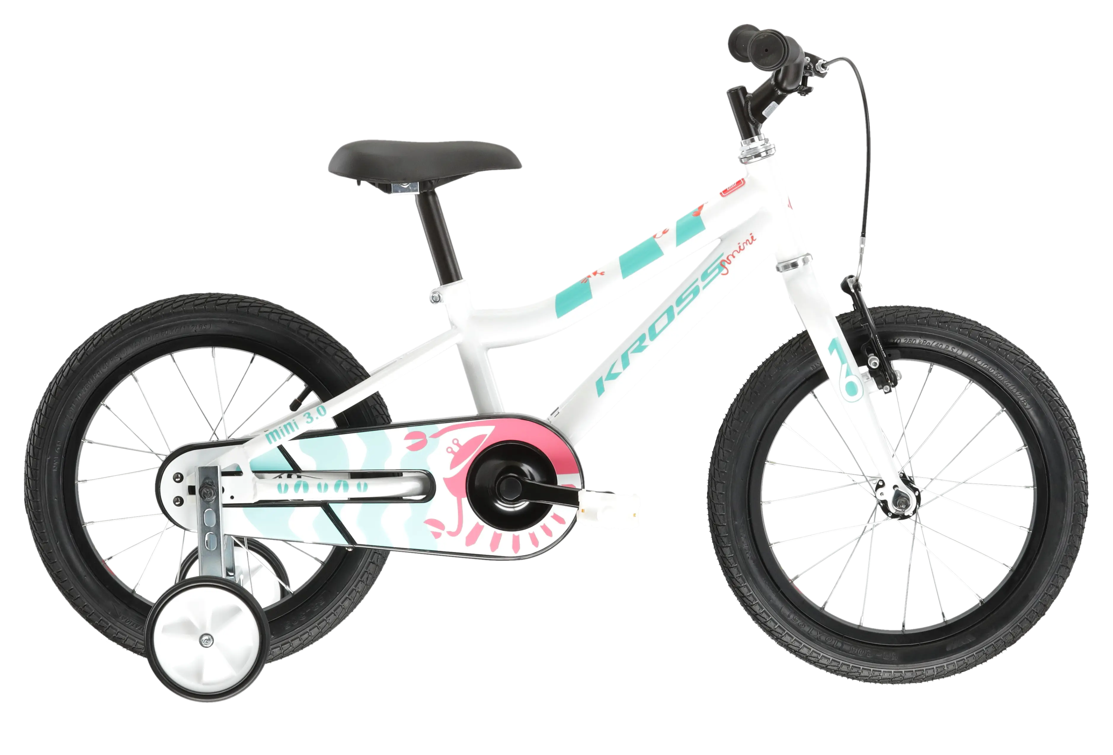 Bicicleta Kross Mini 3.0 white - celadon - coral - glossy Biciclete - Bicicleta Kross Mini 3.0 white - celadon - coral - glossy