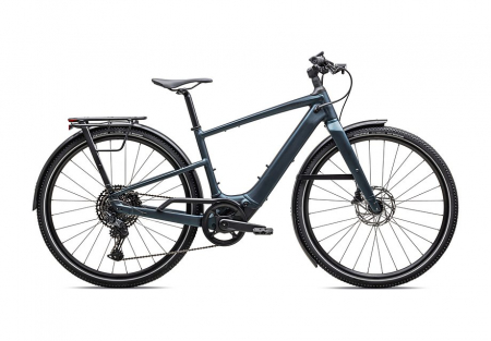 E-Commuter Bikes - Bicicleta Specialized Turbo Vado SL 2 5.0 Satin Deep Lake Metallic / Black Liquid Metal Frost
