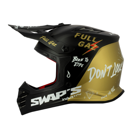 CASCA FULL-FACE SIFAM - SWAP's S818, negru / auriu FULL GAZ [1]