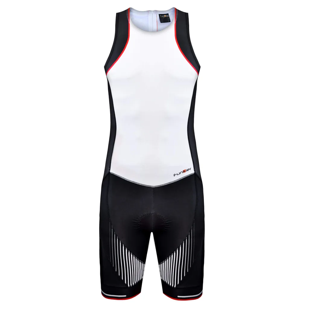 Pantaloni - Costum triathlon FUNKIER Licata Men Pro - Alb/Negru S