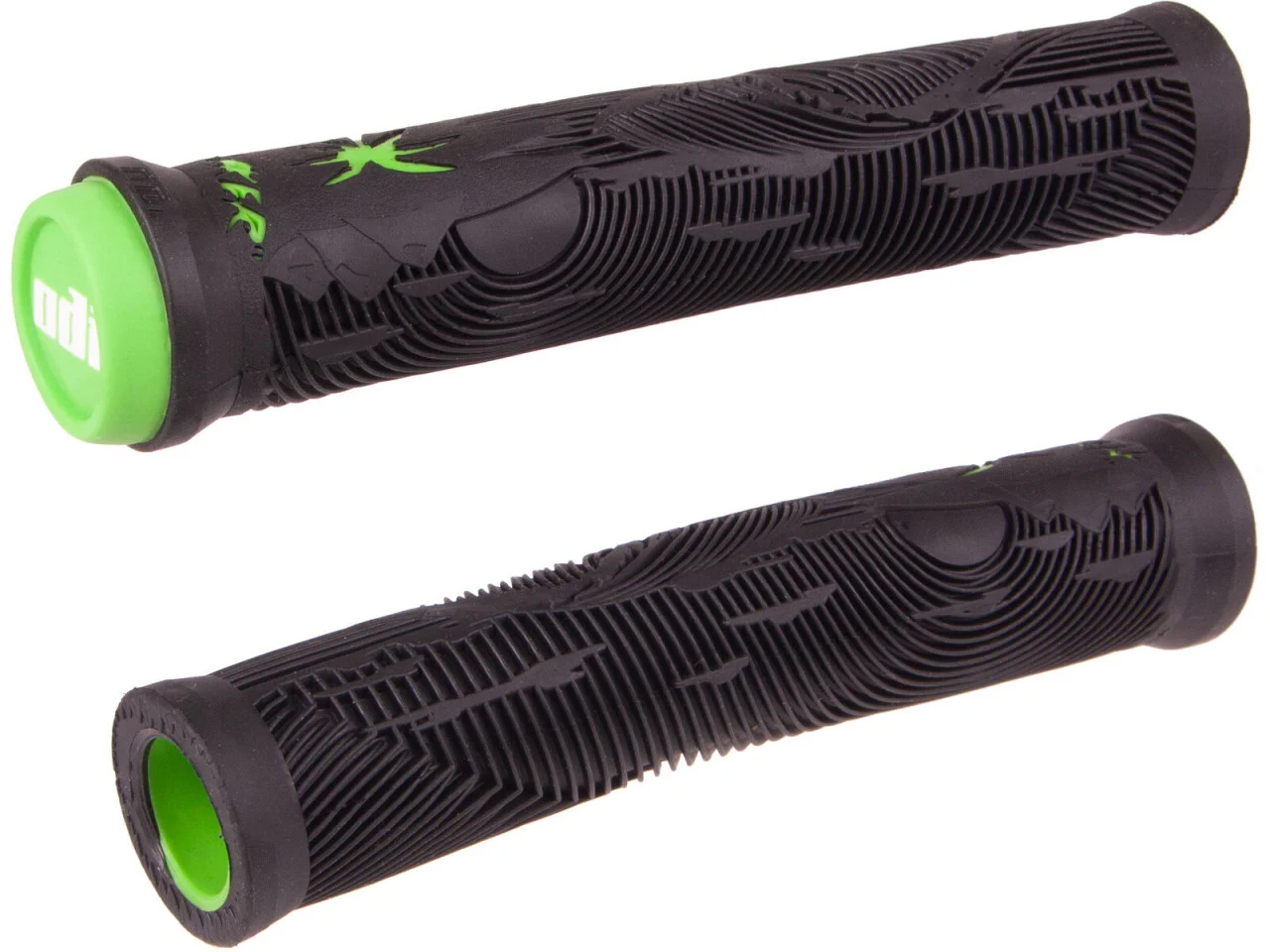 Manșoane - MANSOANE ODI BMX grips Hucker Flangeless black-green, 160mm