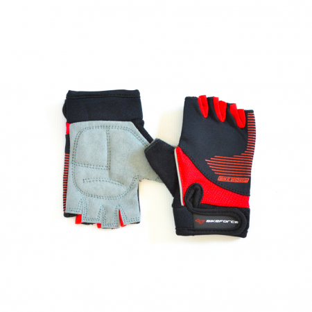 Echipamente - Manusi BIKEFORCE KID STRIPY red-black