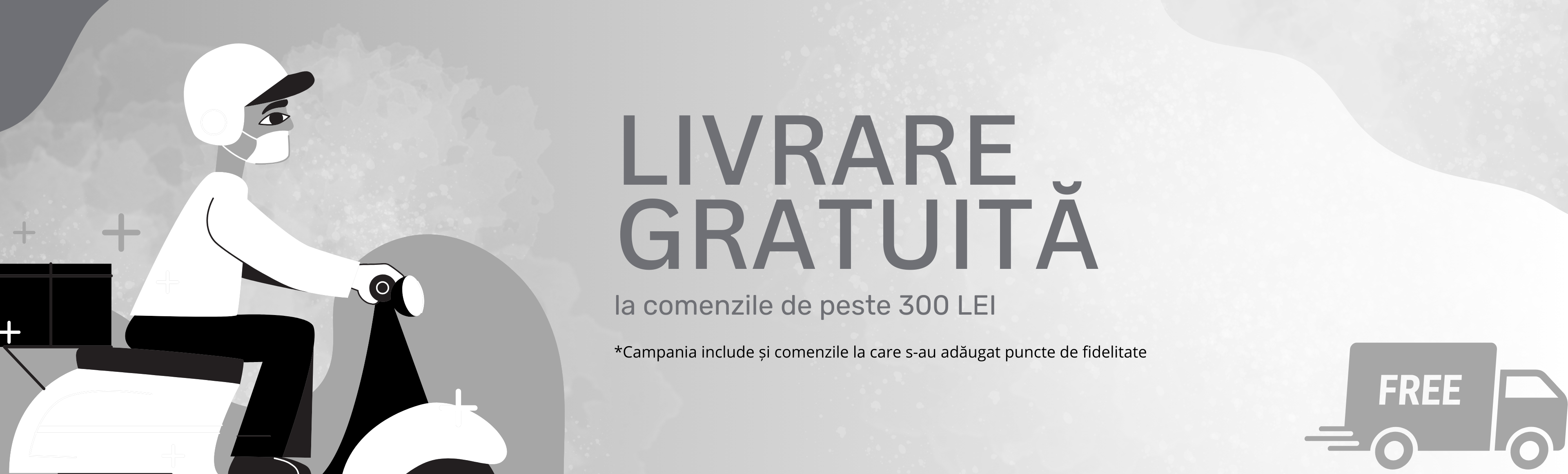 Livrare gratuită la comenzile de peste 300 LEI