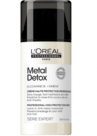 Leave-in & styling products - L'Oreal Professionnel Serie Expert Metal Detox – Heat and UV protection cream