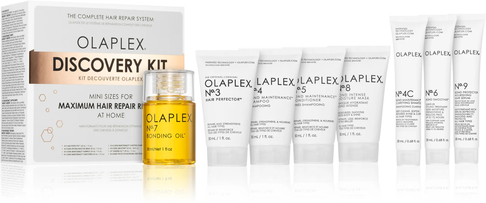 OLAPLEX - Test miniatures set Olaplex DISCOVERY KIT 3 x 20 ml + 5 x 30 ml