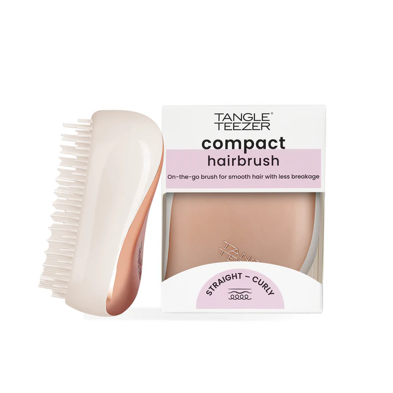 Noutăți - Perie de par compacta Tangle Teezer Compact Styler Ivory Rose Gold – eleganta si performanta in descurcare