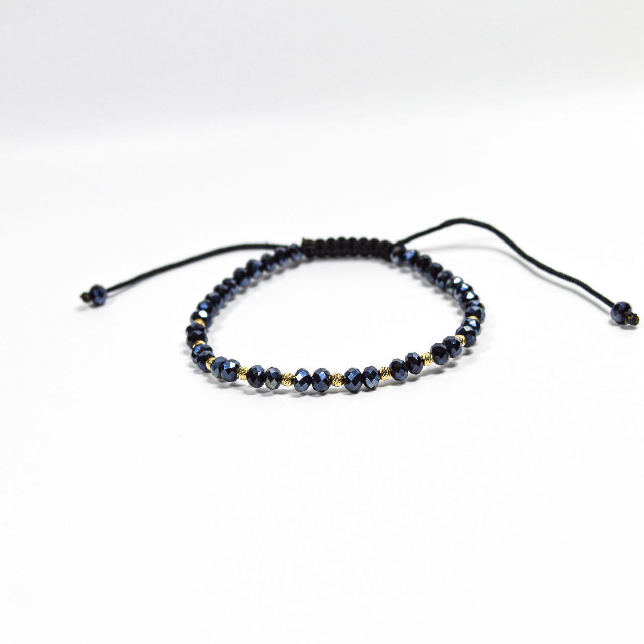 Bratara cu 10 bile din aur 2.5 mm 14K si cristale naturale [4]