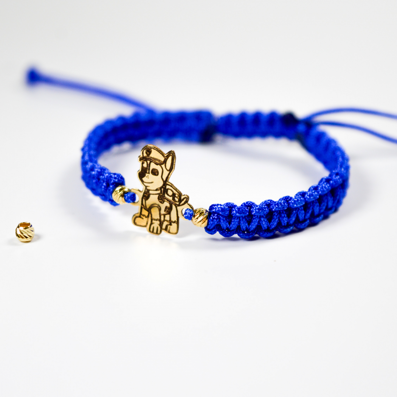 Bratara reglabila cu figurina PAW PATROL din aur 14K si bilute din aur 2.5 mm [3]