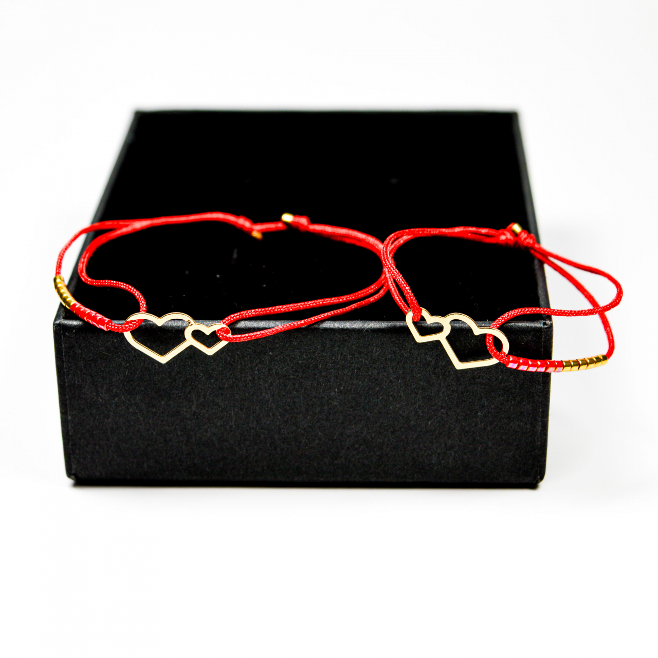 Set bratari cu snur si inimioare din aur 14K - Set mama copil [3]