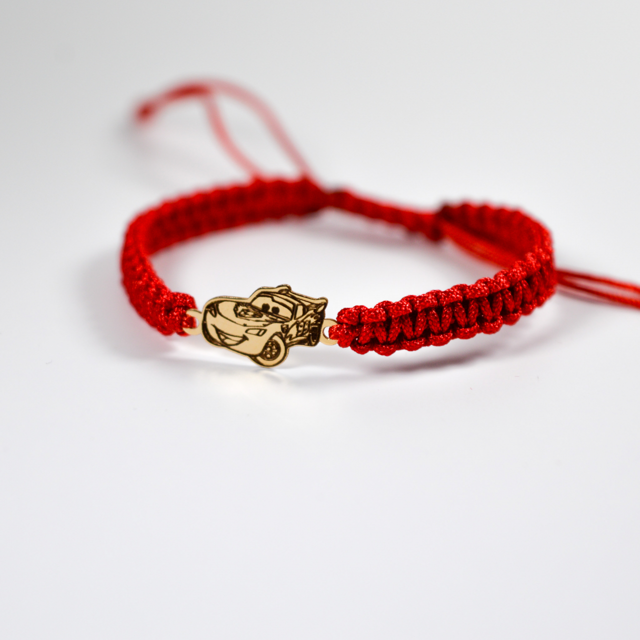Bratara reglabila cu figurina 'Lightning McQueen' din aur 14K si bilute din aur 2.5 mm [2]