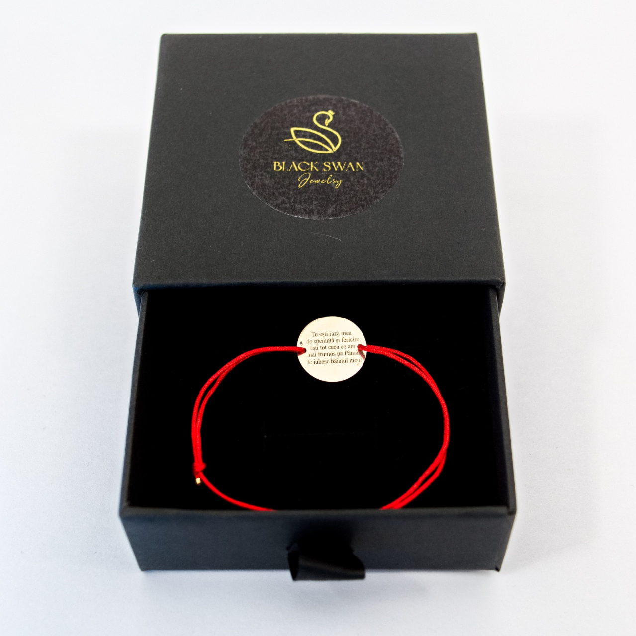 Bratara personalizata cu poza - Banut din aur 16 mm cu gravura fata-verso [5]