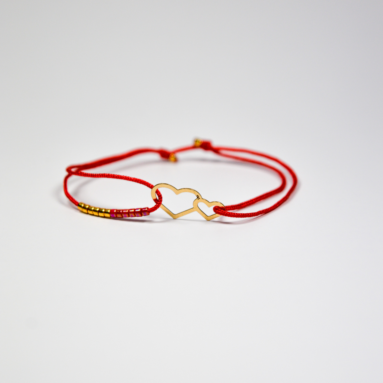 Set bratari cu snur si inimioare din aur 14K - Set mama copil [5]