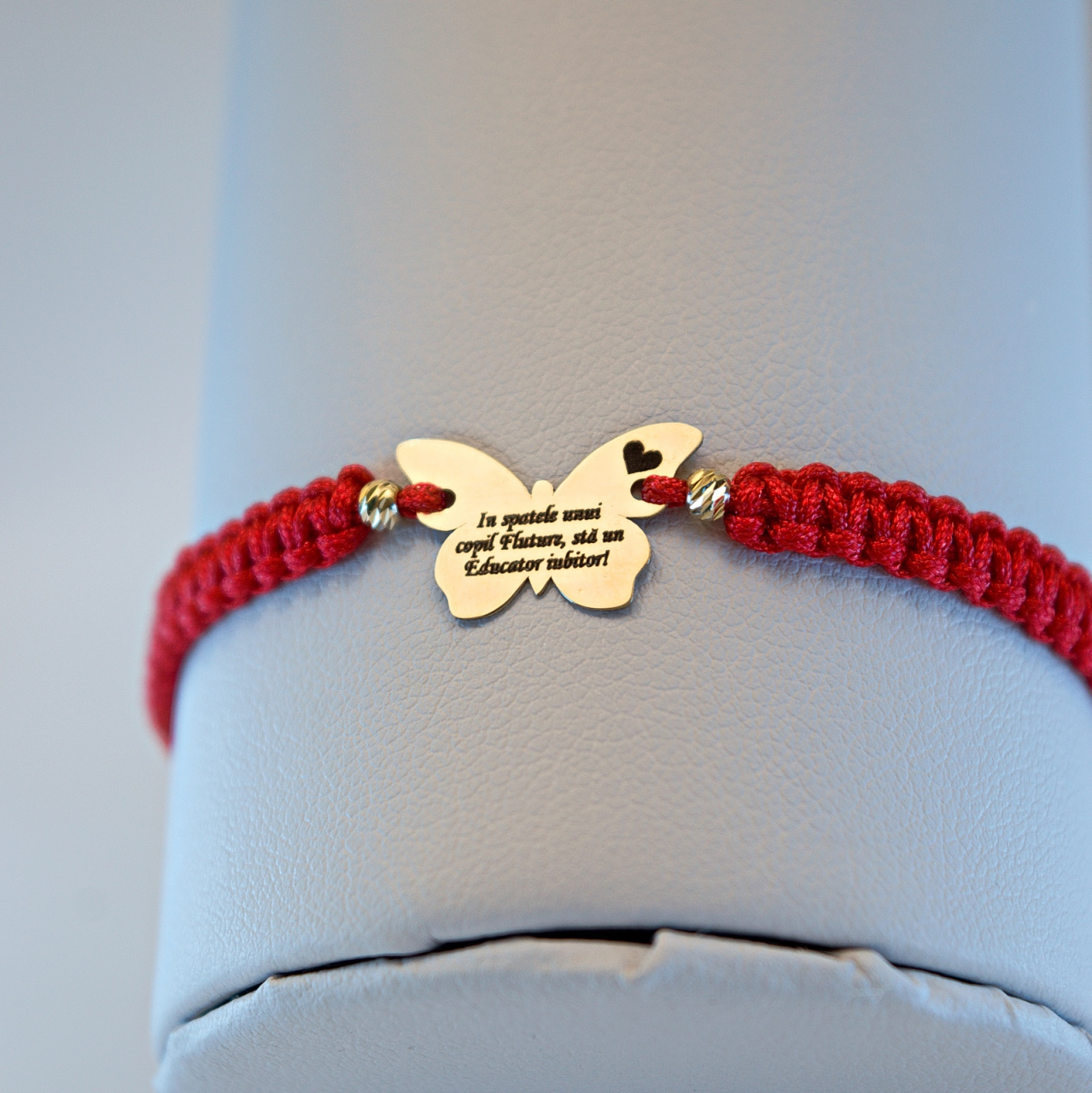 Bratara snur si fluture din aur 14K - 'In spatele unui copil fluture sta un educator iubitor' - Aur 14K 585 [6]