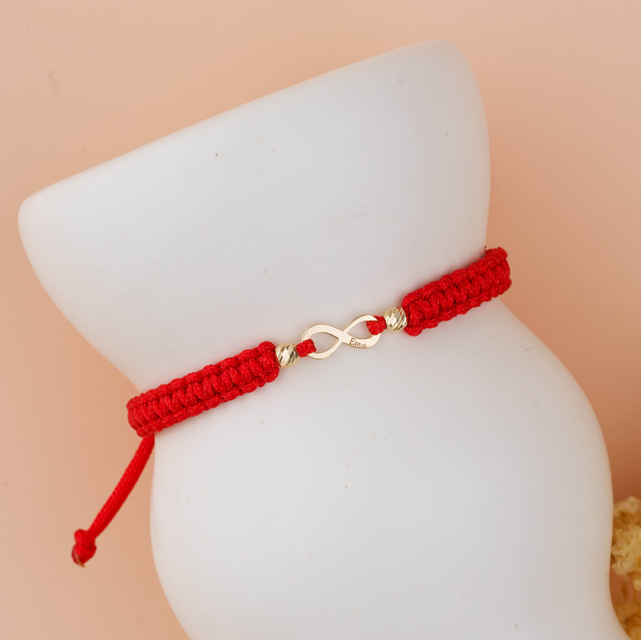 Bratara cu snur si link infinit din Aur 14K pentru bebe / nou nascut - Cadou Botez [2]