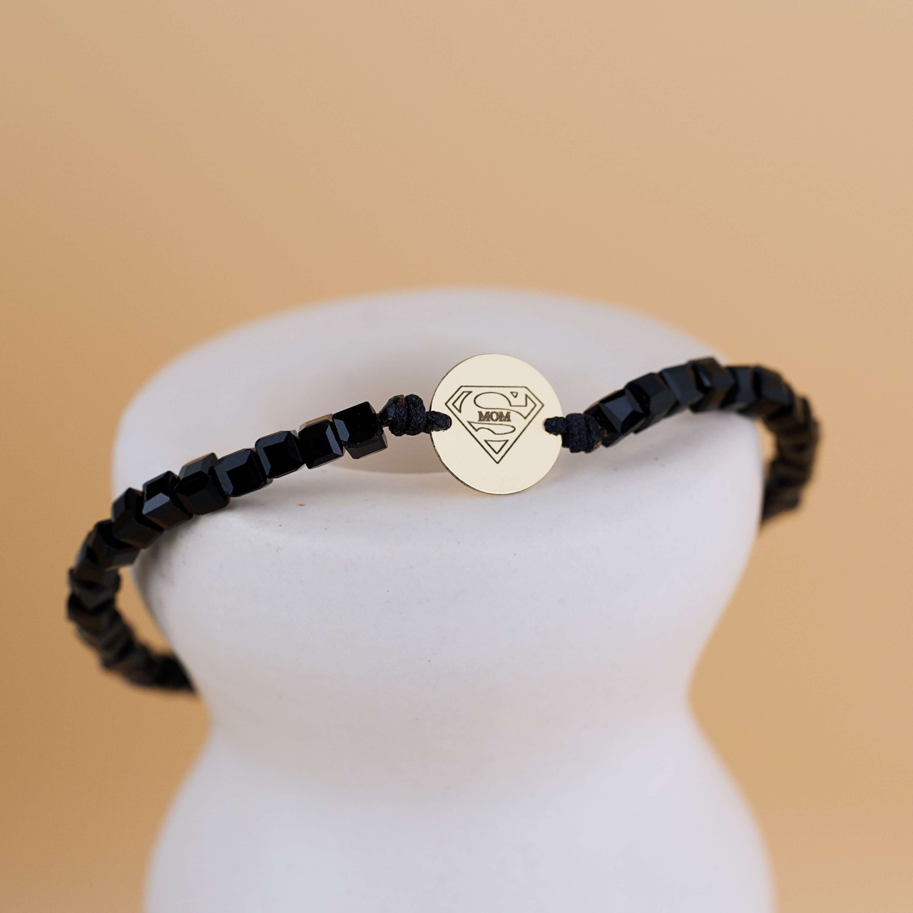 Bratara onyx negre si banut din Aur 14K 10 mm - Super Mama [3]