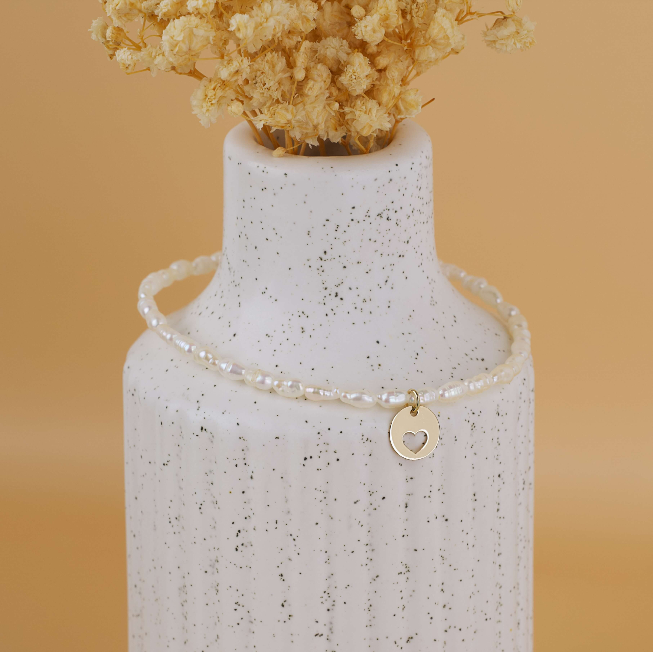 Bratara perle naturale de cultura si charm banut Aur 14K Inima  10 mm [3]