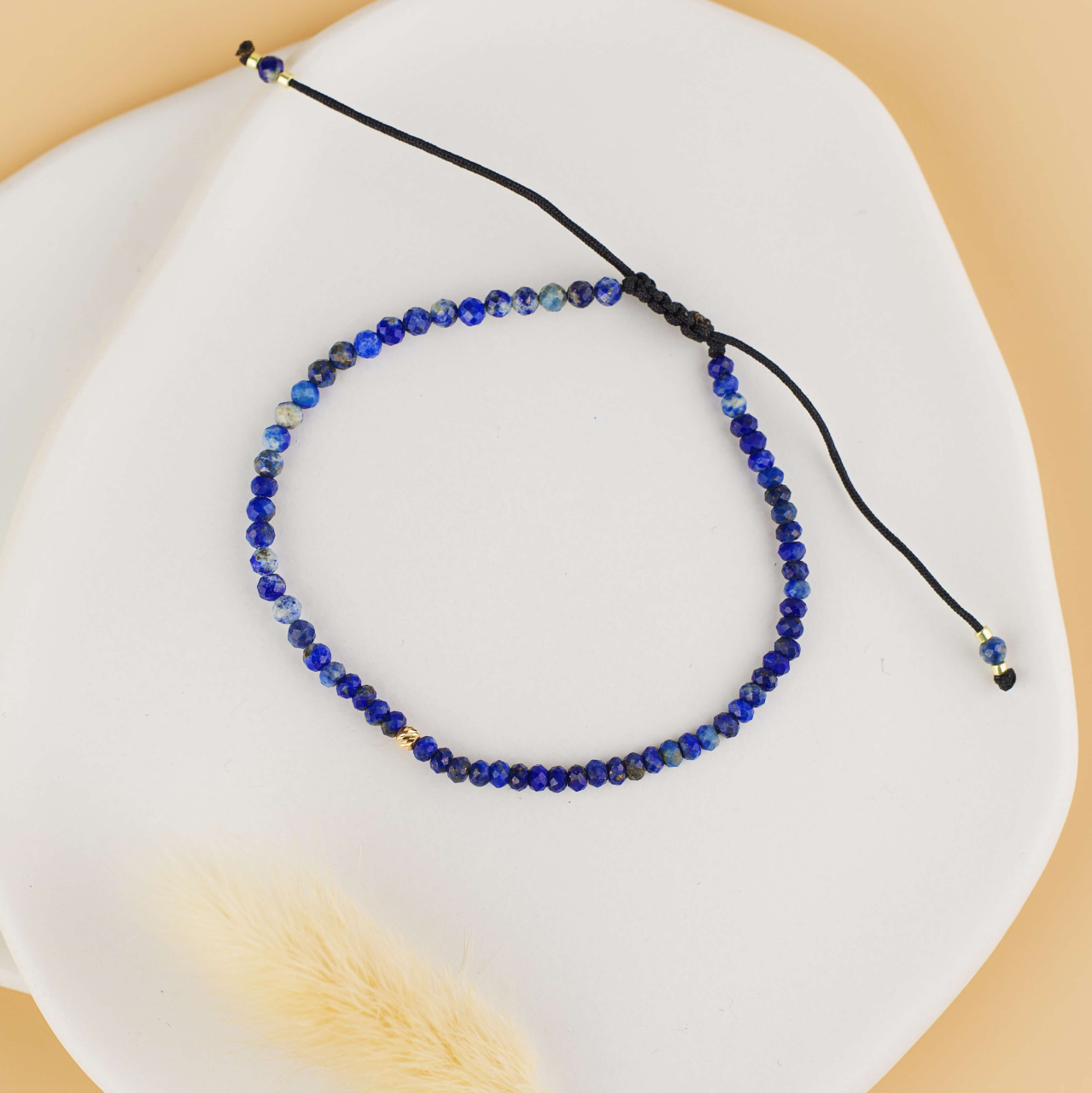 Set Cuplu Cadou - Bratari margele Lapiz Lazuli si bilute din Aur 14K - Pentru EL si pentru EA [2]