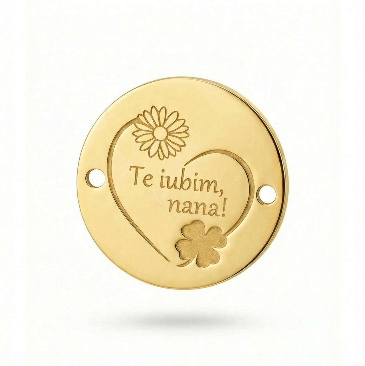 Bratara martisor personalizat pentru nana - snur rosu si banut din Argint 925 suflat cu Aur 18K - 'Te iubim nana' [2]