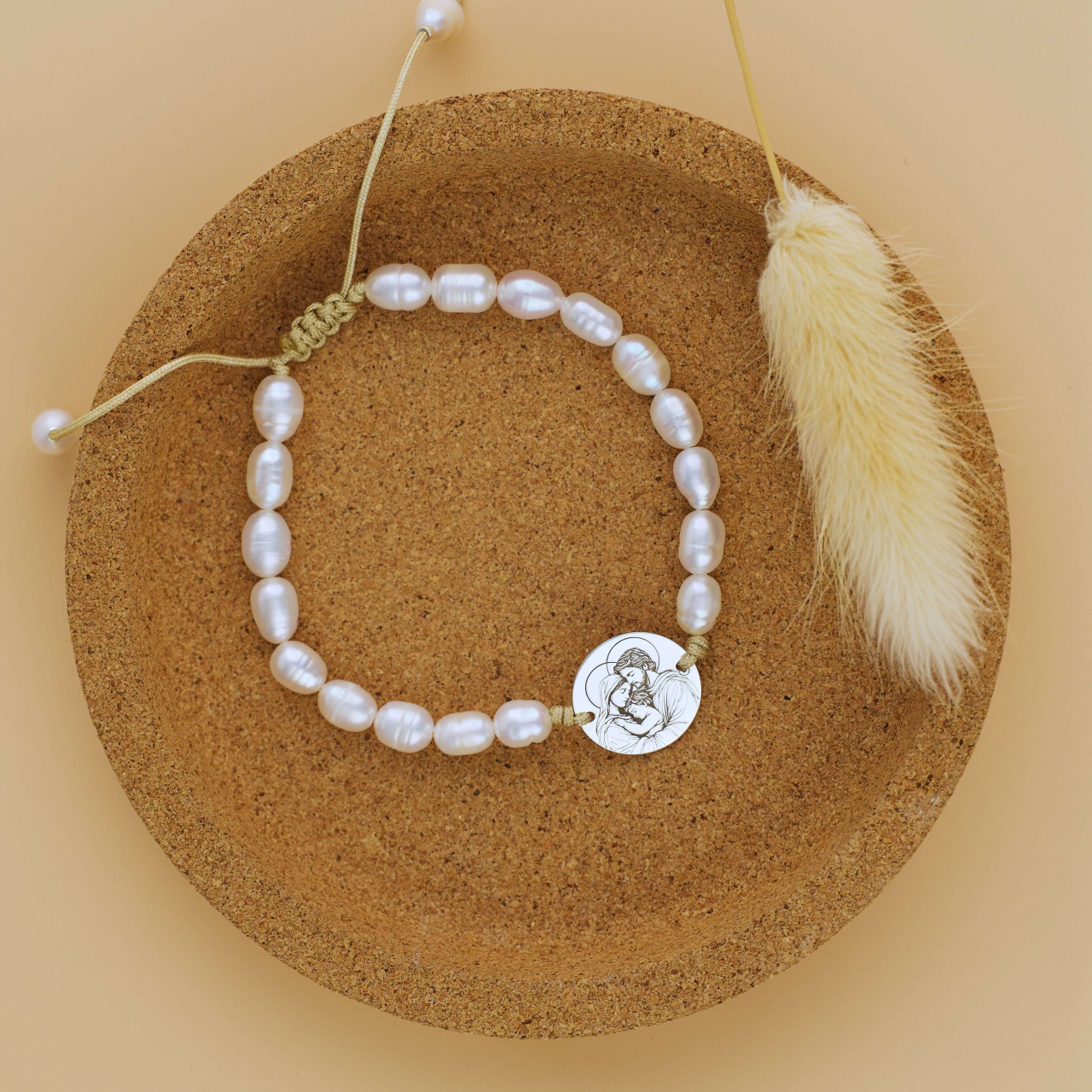 Bratara Icoana Sfanta Familie Perle de cultura - Banut din Argint - Bratara Crestina [2]