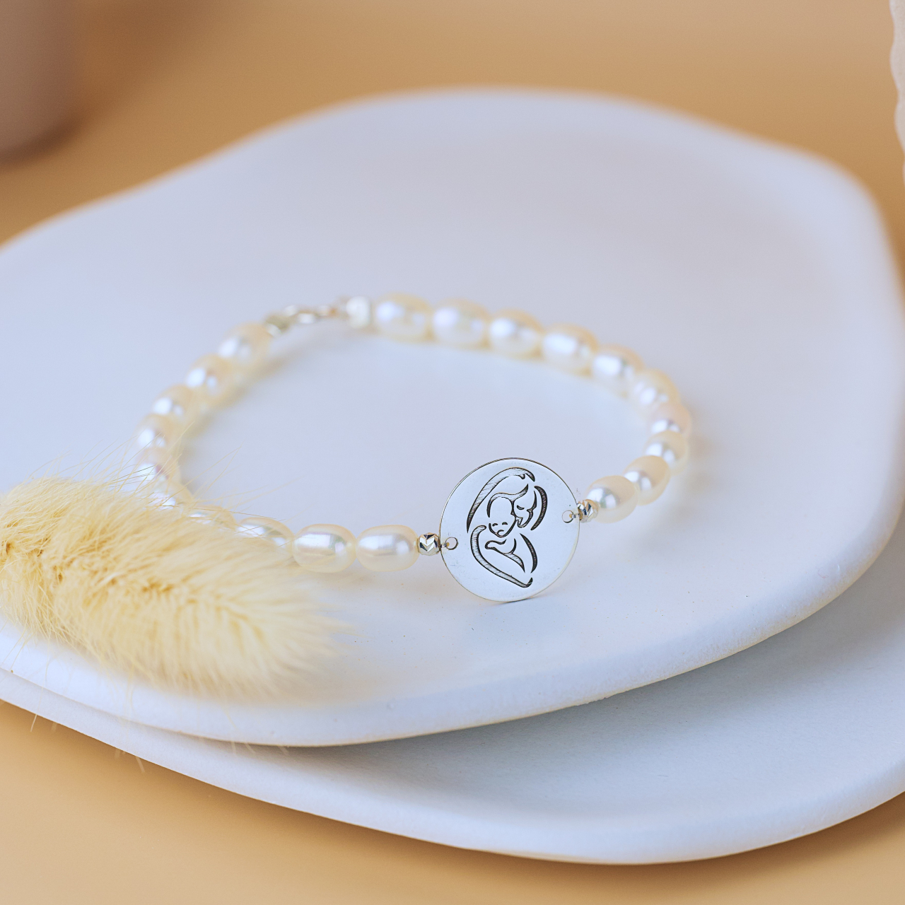 Bratara perle de cultura si Banut Argint - Mama si bebe - Cadou mamica [2]